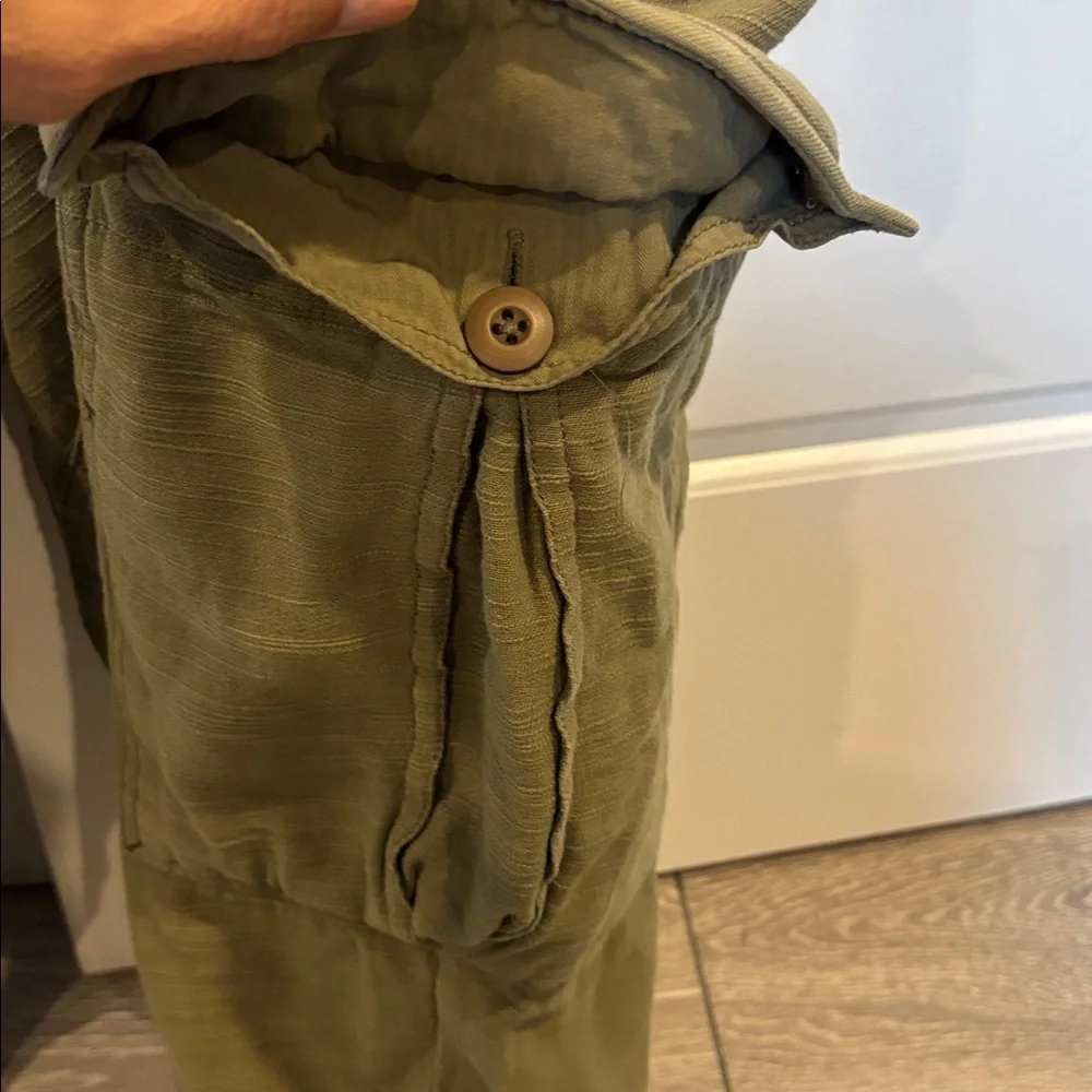 Free People Olive Green Cropped Cargo Pants - Picture 3 of 7